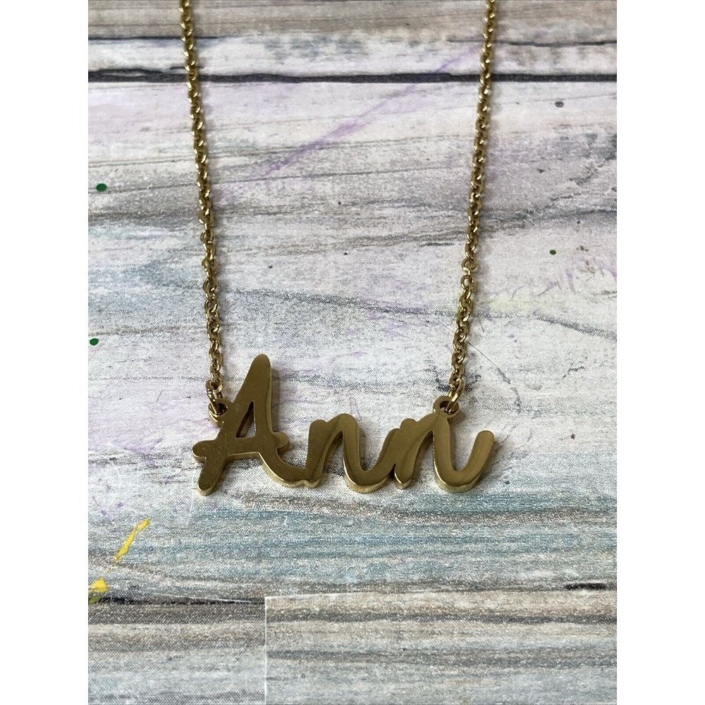 Custom‎ Name "Ann" Necklace Gold Tone 18" Chain NWOT
